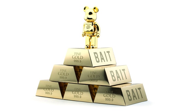 BAIT x MEDICOM TOY 推出 “GOLD BAR” 版本 BE@RBRICK积木熊