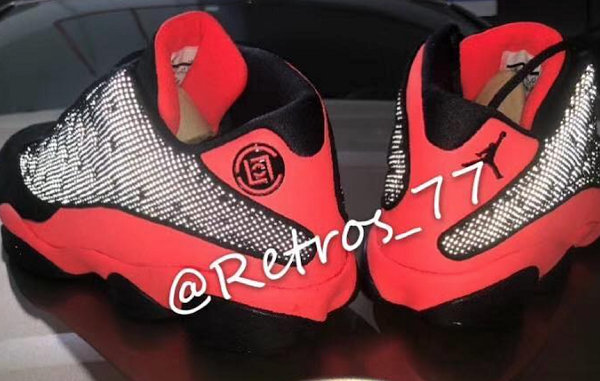 实物曝光？CLOT x Air Jordan 13 Low 鞋款“Black Infrared”配色来袭~