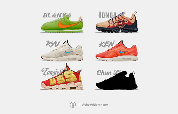 Nike x《街霸》联名鞋款系列概念图出炉，堪比 adidas x《龙珠》联名？！