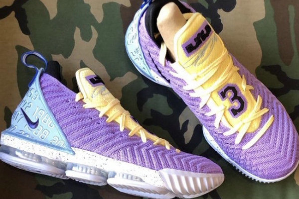 Nike LeBron 16 鞋款“Lakers”配色曝光，后跟镶嵌湖人队夺冠年份