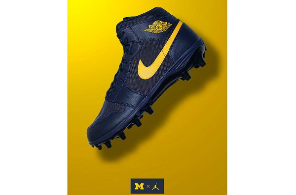 Jordan Brand x Umich 2019 联名足球鞋款发布，海军蓝主调