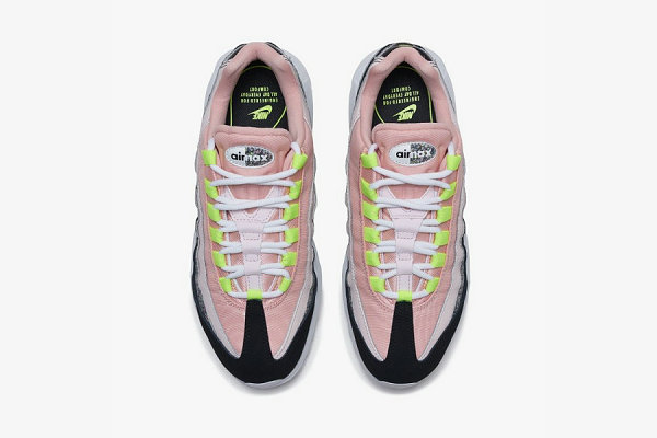 Air Max 95 鞋款女生专属粉橘配色曝光，亮片与荧光细节加持