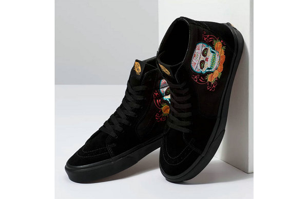 范斯 2019 亡灵节主题 Sk8-Hi 鞋款海外发售，精致的菊花骷髅