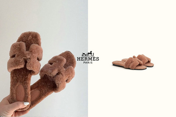 Hermès 爱马仕 Oran Sandal 拖鞋全新毛绒材质版本1.jpg
